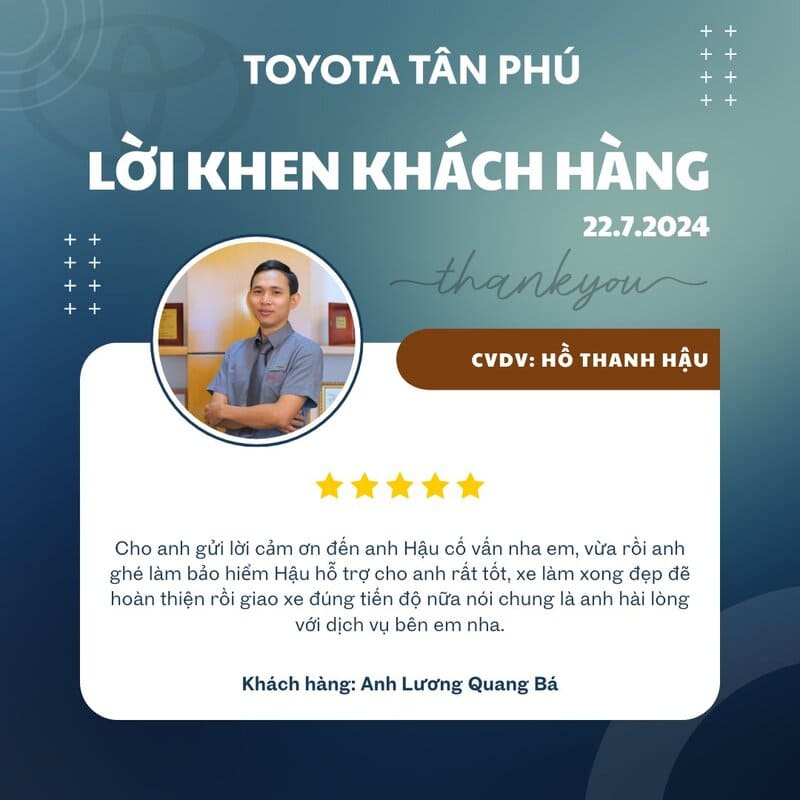 Đại Lý Toyota Tân Phú Nhận Được Nhiều Phản Hồi Tích Cực Từ Khách Hàng