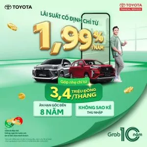 Read More About The Article Tài Chính Toyota Hỗ Trợ Mua Xe Với Lãi Suất Ưu Đãi Cho Tài Xế Grab